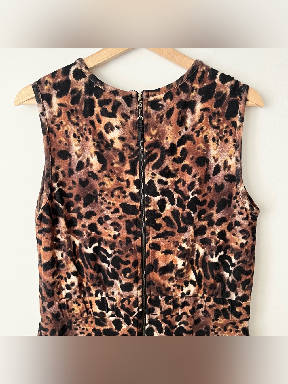 Vintage Lord & Taylor Animal Print Sleeveless Dress Size 10 Stretchy Bodycon - Picture 4 of 7